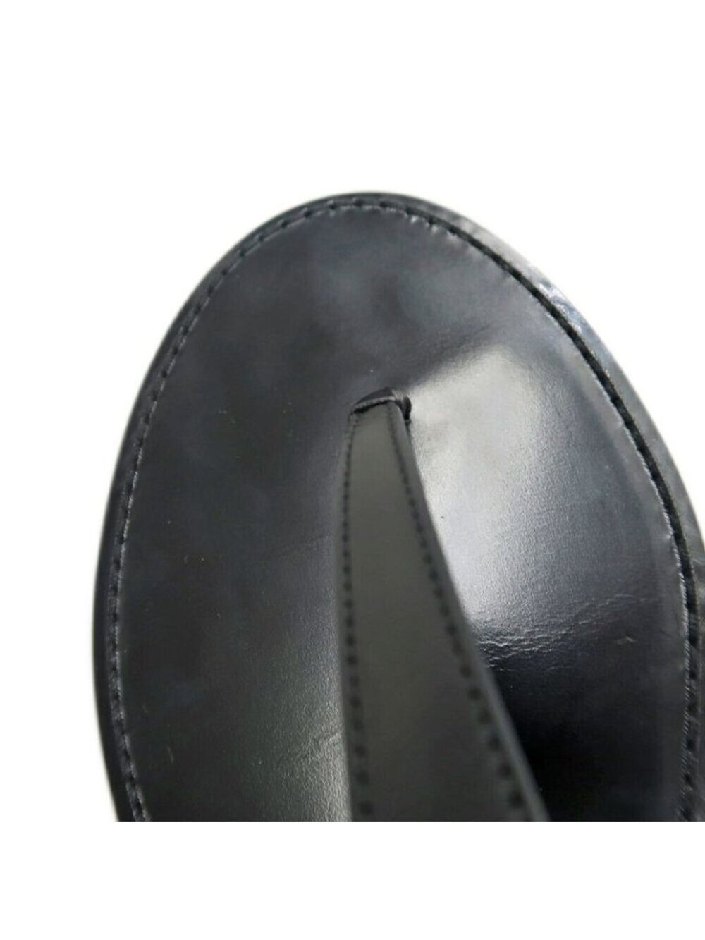 Celine Thong Sandals Black Leather Size 42 Shoes - Picture 9 of 10